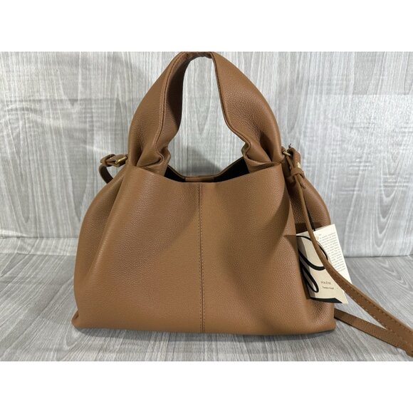 Polene Numéro Neuf Leather Crossbody Shoulder Bag Color Camel - Picture 4 of 10